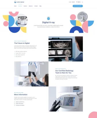 Dịch vụ Digital X-ray trong giao diện đẹp cho website dịch vụ y tế