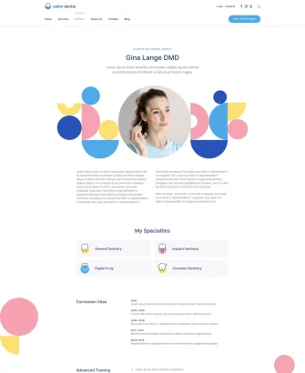 Trang giới thiệu bác sĩ trong giao diện đẹp cho website dịch vụ y tế