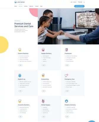 Trang dịch vụ giao diện đẹp cho website dịch vụ y tế