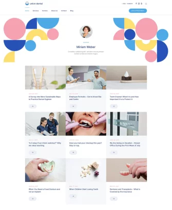 GIới thiệu tác giả trong giao diện đẹp cho website dịch vụ y tế
