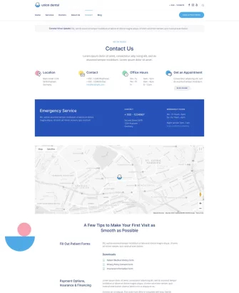 Trang liên hệ trong giao diện đẹp cho website dịch vụ y tế