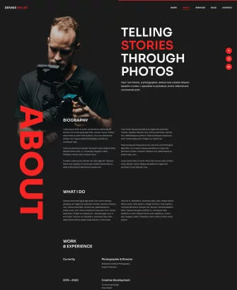 Trang giới thiệu Theme cho website cá nhân