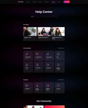 Trang trợ giúp theme website đẹp Circle