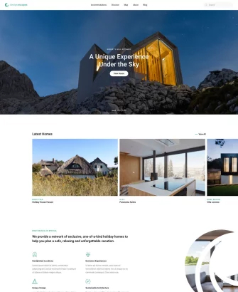 Trang chủ Giao diện web hiện đại cho lĩnh vực cho thuê phòng và du lịch