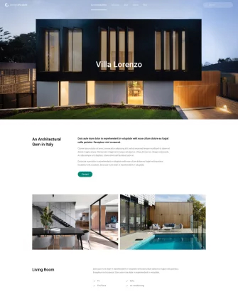 Landing page Giao diện web hiện đại cho lĩnh vực cho thuê phòng và du lịch