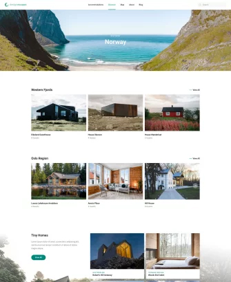 Chi tiết trang khám phá Giao diện web hiện đại cho lĩnh vực cho thuê phòng và du lịch