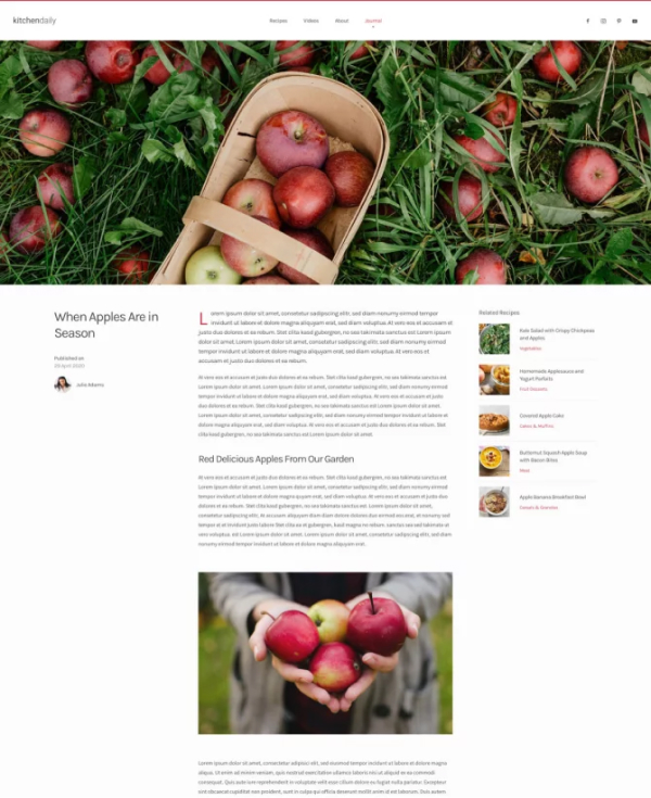 Bài viết tin tức giao diện website đẹp về ẩm thực