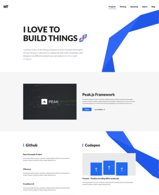 Trang dự án giao diện trang web cá nhân