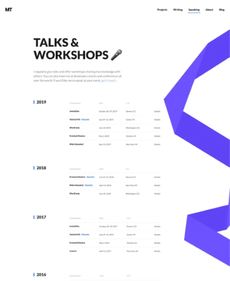 Trang Speaking giao diện trang web giới thiệu cá nhân