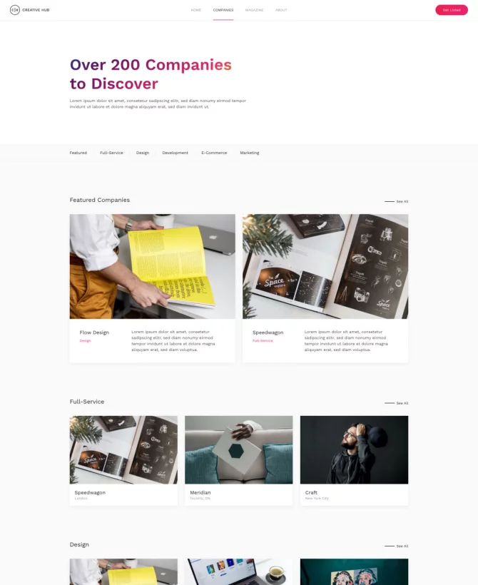 Trang công ty Giao diện web đẹp cho doanh nghiệp và agency