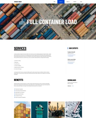 Trang sản phẩm website logistic