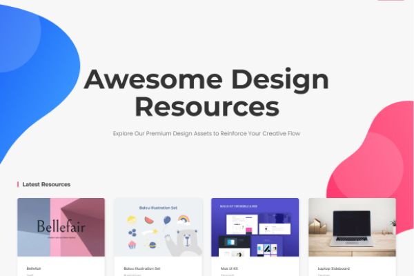 Giao diện trang web đẹp cho website sáng tạo và tài nguyên
